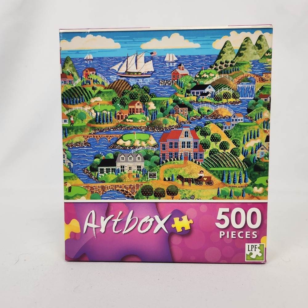 New Sealed‎ Artbox "Greens by the Sea" by Anthony Kleem 500 PC Puzzle 8+